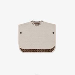 Fendi niños capa reversible para bebé de algodón, cachemir y logo ff 2LH8E2831 vestir moda