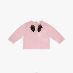 Fendi niños cárdigan de punto para bebé 2LH8E2749 vestir rosa