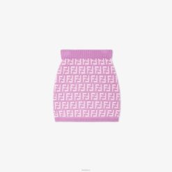 Fendi niños minifalda de punto de algodón lila 2LH8E2928 vestir púrpura