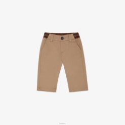 Fendi niños pantalones de algodón con detalle de logo 2LH8E2820 vestir beige