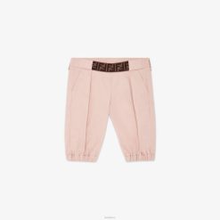Fendi niños pantalones de algodón con detalle de logo 2LH8E2824 vestir rosa