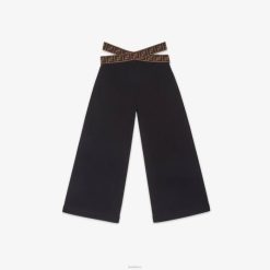 Fendi niños pantalones polares con elástico ff 2LH8E2881 vestir negro