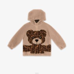 Fendi niños sudadera con osito de lana 2LH8E2846 vestir beige