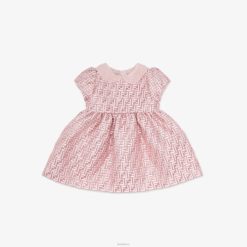 Fendi niños vestido de bebé jacquard 2LH8E2763 vestir rosa