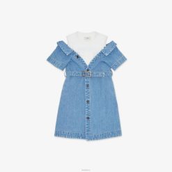 Fendi niños vestido junior de tejido polar y denim 2LH8E2923 vestir azul