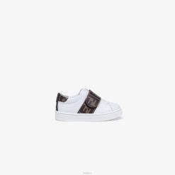 Fendi niños Zapatillas unisex junior de piel de napa. 2LH8E2952 zapatos blanco